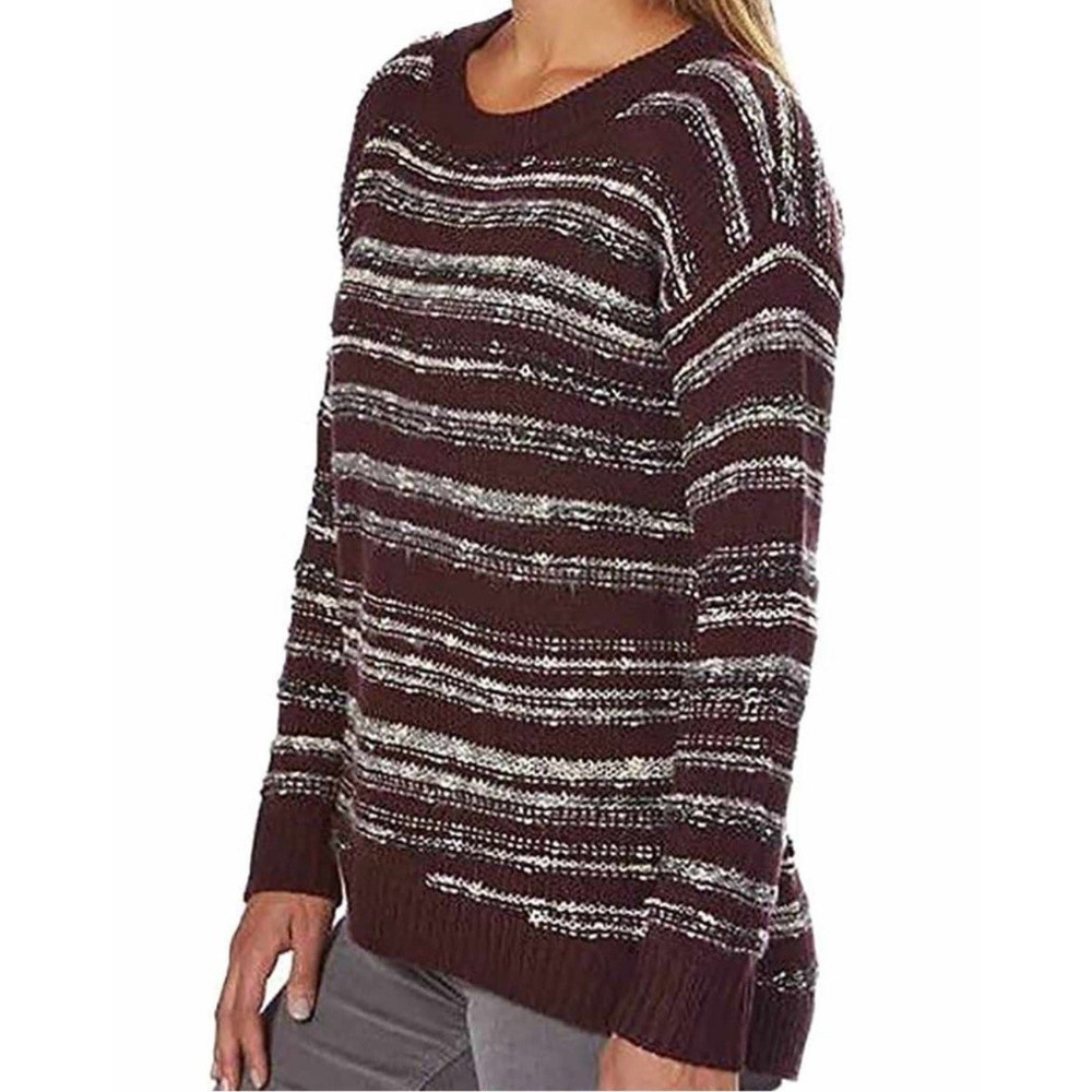 Calvin Klein Ladies Marbled Maroon Knit Vintage Sweater. Cotton Blend. Sz XL